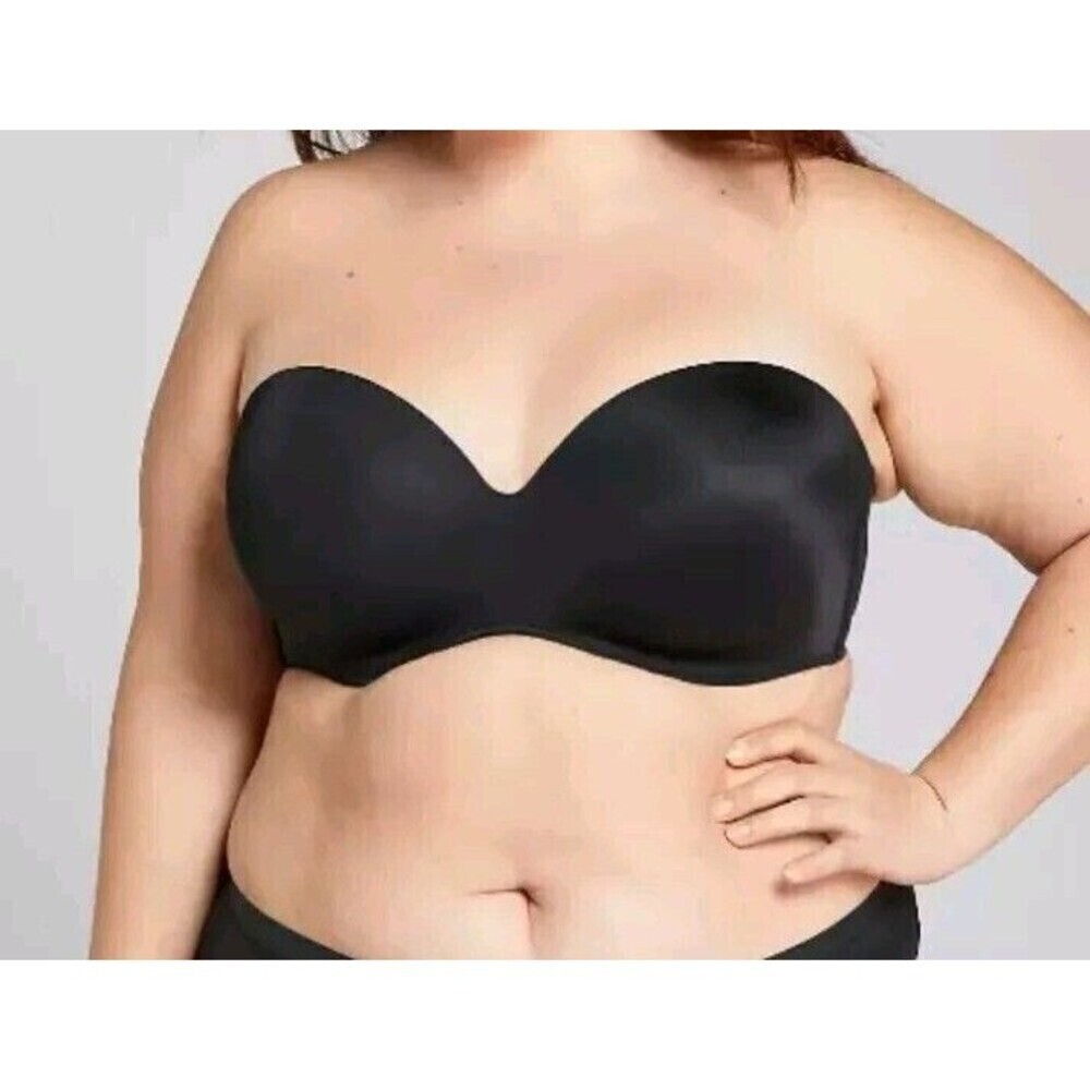 Cacique Boost MULTI-WAY Bra Size 34 F Strapless Black Multi Functional